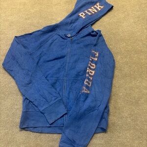 Victoria’s Secret PINK Florida Gators Blue Zip Hoodie Size M 0642
